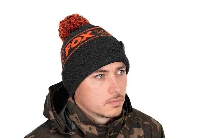 Шапка Fox Collection Bobbles Black Orange