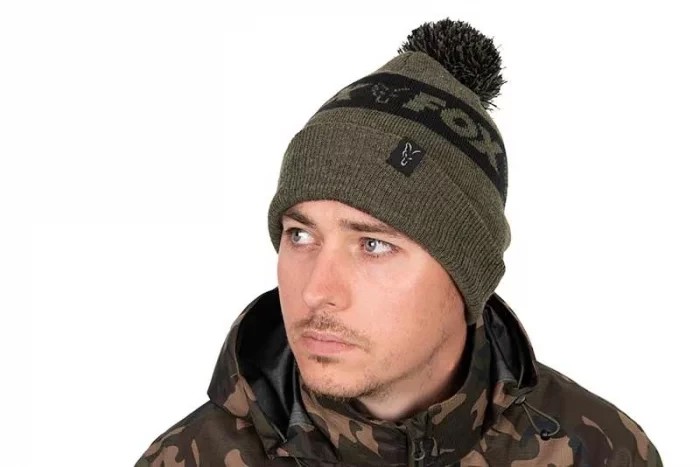 Шапка Fox Collection Bobbles Green Black
