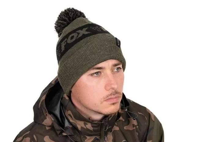 Шапка Fox Collection Bobbles Green Black