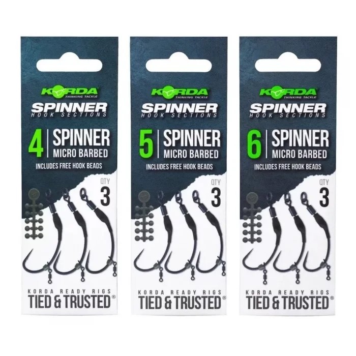 Готові повідці Korda Spinner Hook Sections Spinner 3 шт Size 6
