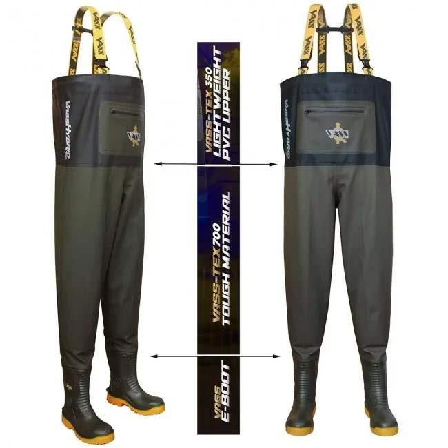 Вейдерси Vass Hybrid 700 Khaki / Black Chest Wader