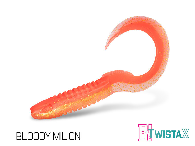 Твистер Lure Delphin TwistaX Eeltail UVs | 6cm  5pcs BLOODY MILION