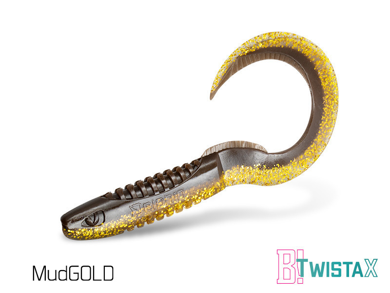 Твістер Lure Delphin TwistaX Eeltail UVs 6cm 5 pcs MudGOLD