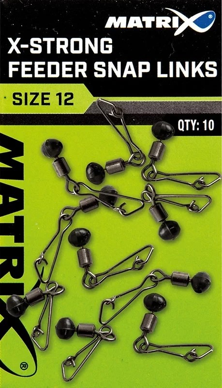 Вертлюг з кулькою та карабіном Matrix X-Strong Feeder Bead Snap Links Size 12