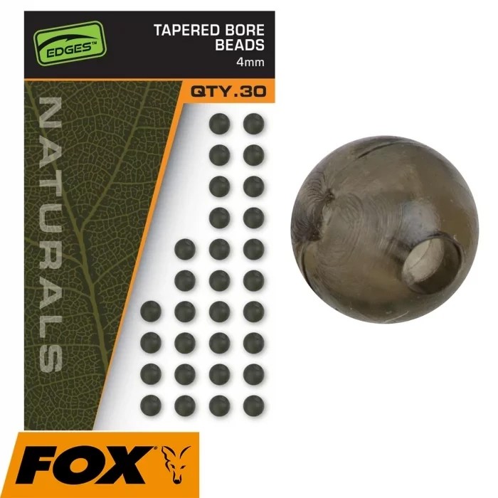 Бусин гумовий Fox Edges Naturals Tapered Bore Beads  4mm 30шт