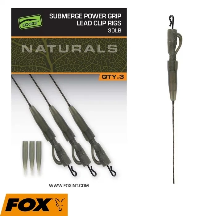 Готове оснащення безпечного кліпсу Fox Edges Naturals lead clip 3шт 75cm 40lb
