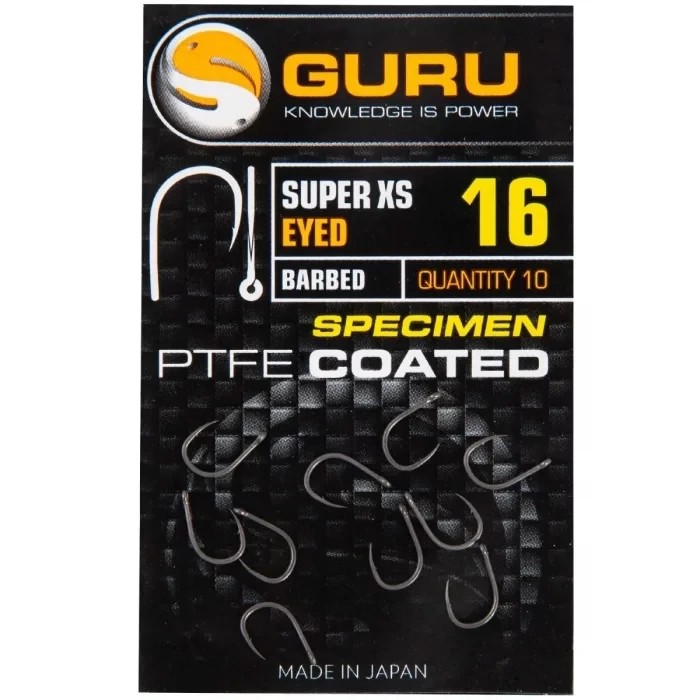 Гачки Guru Super XS Specimen PTFE Coated Eyed Barbed