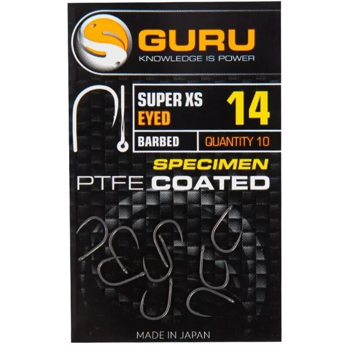 Гачки Guru Super XS Specimen PTFE Coated Eyed Barbed