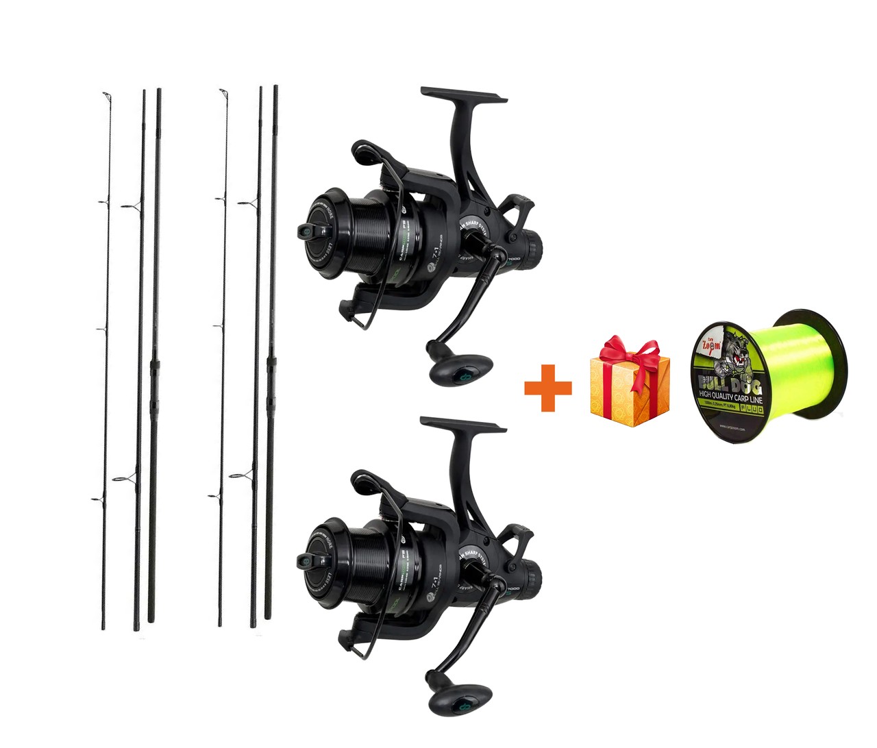 Короповий набір Daiwa Black Widow та Blackpool 7000 + волосіні Bull-Dog