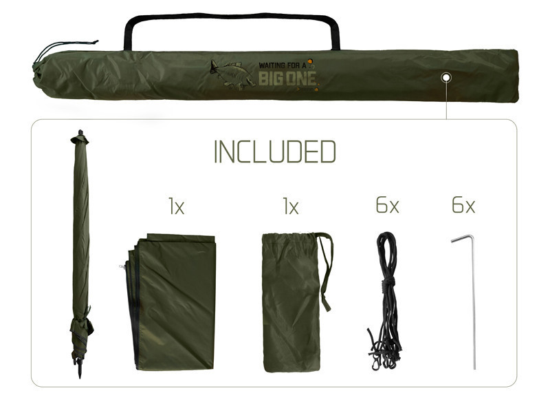 Парасолька для риболовлі з бортиками Delphin BigONE CARP