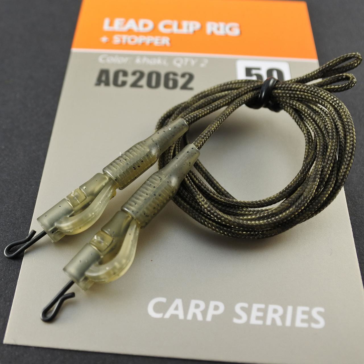 Монтаж безпечна кліпса оснащена Orange Lead clip rig+stopper 50 см 2 шт