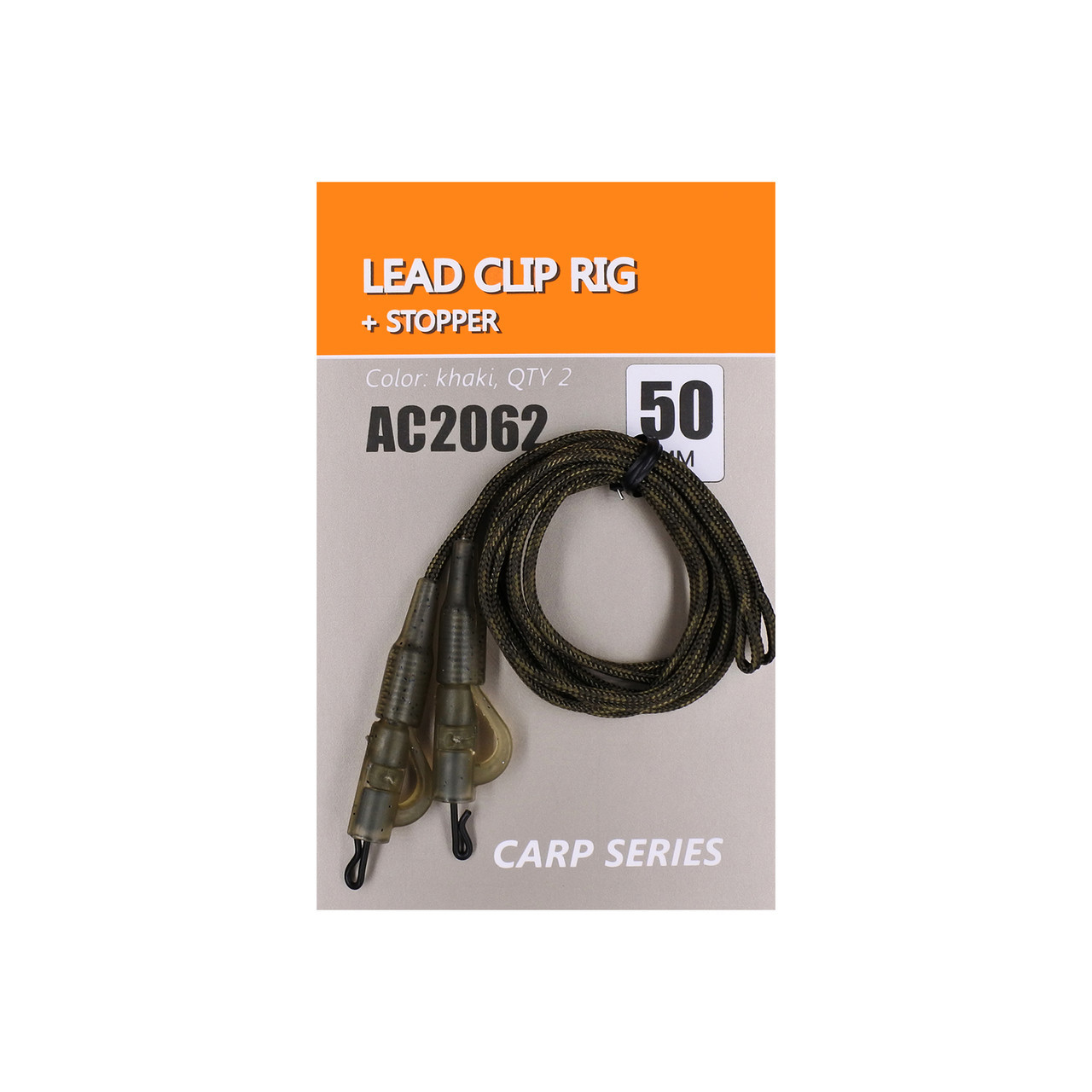 Монтаж безпечна кліпса оснащена Orange Lead clip rig+stopper 50 см 2 шт