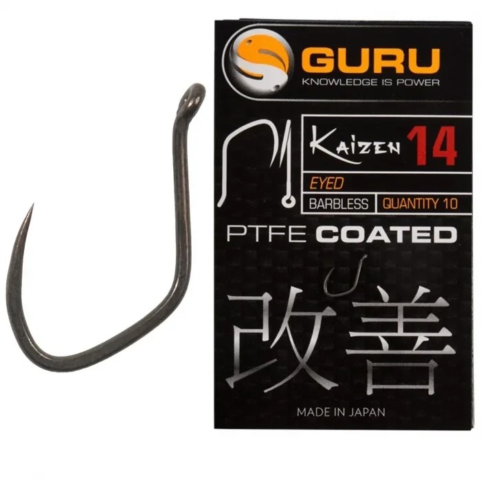 Гачки безбороді GURU Kaizen Eyed hook Barbless №10