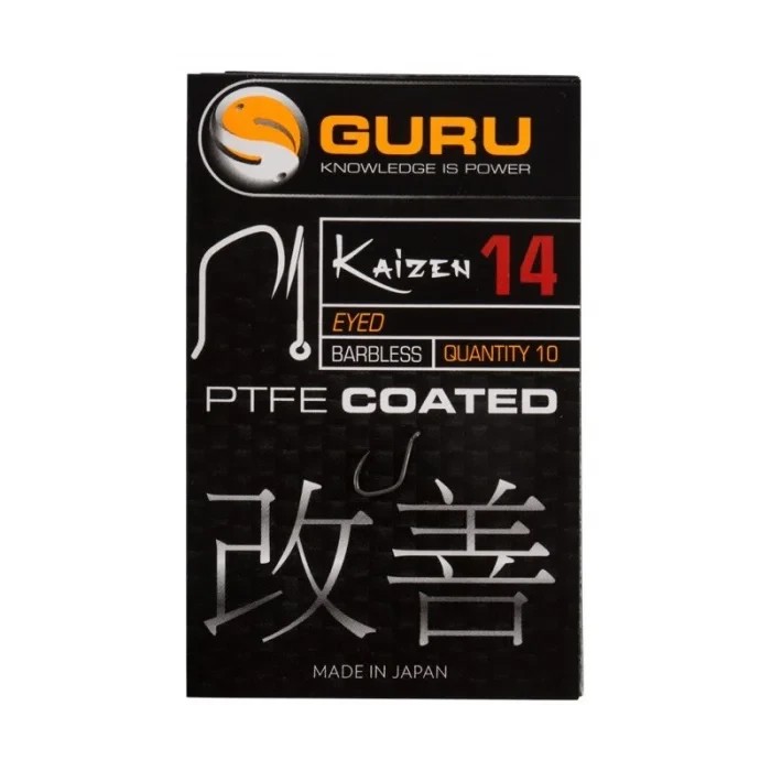 Гачки безбороді GURU Kaizen Eyed hook Barbless №10