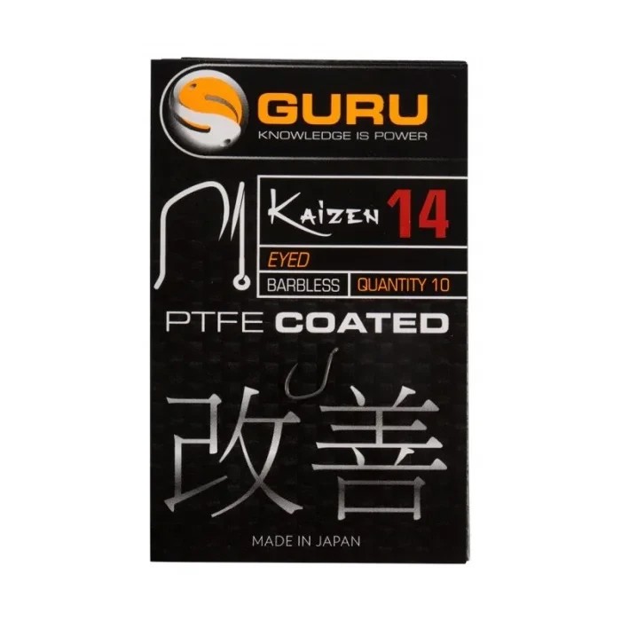 Гачки безбороді GURU Kaizen Eyed hook Barbless №10