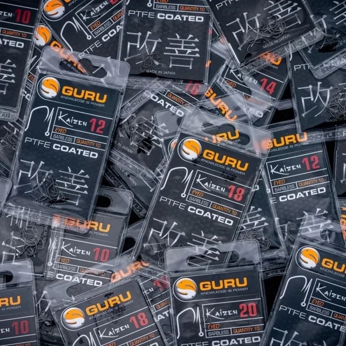 Гачки безбороді GURU Kaizen Eyed hook Barbless №14