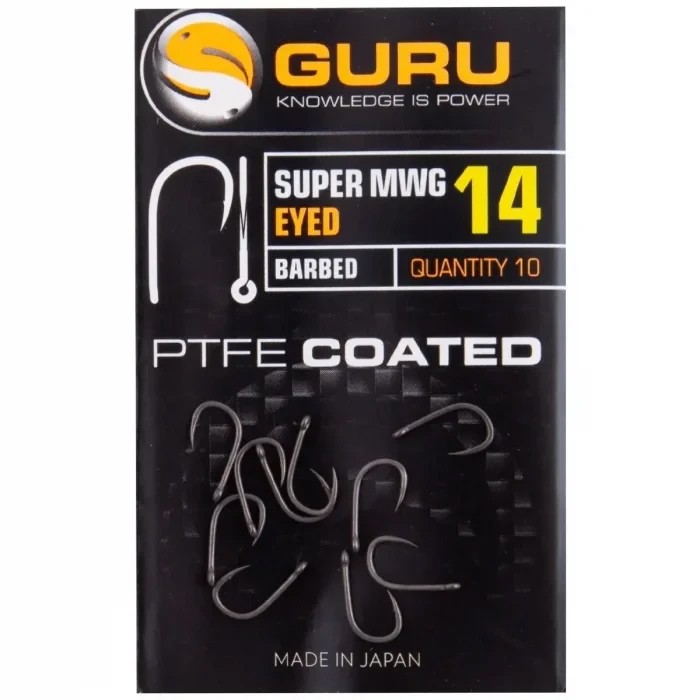Гачки Guru Super MWG PTFE Coated Eyed Barbed