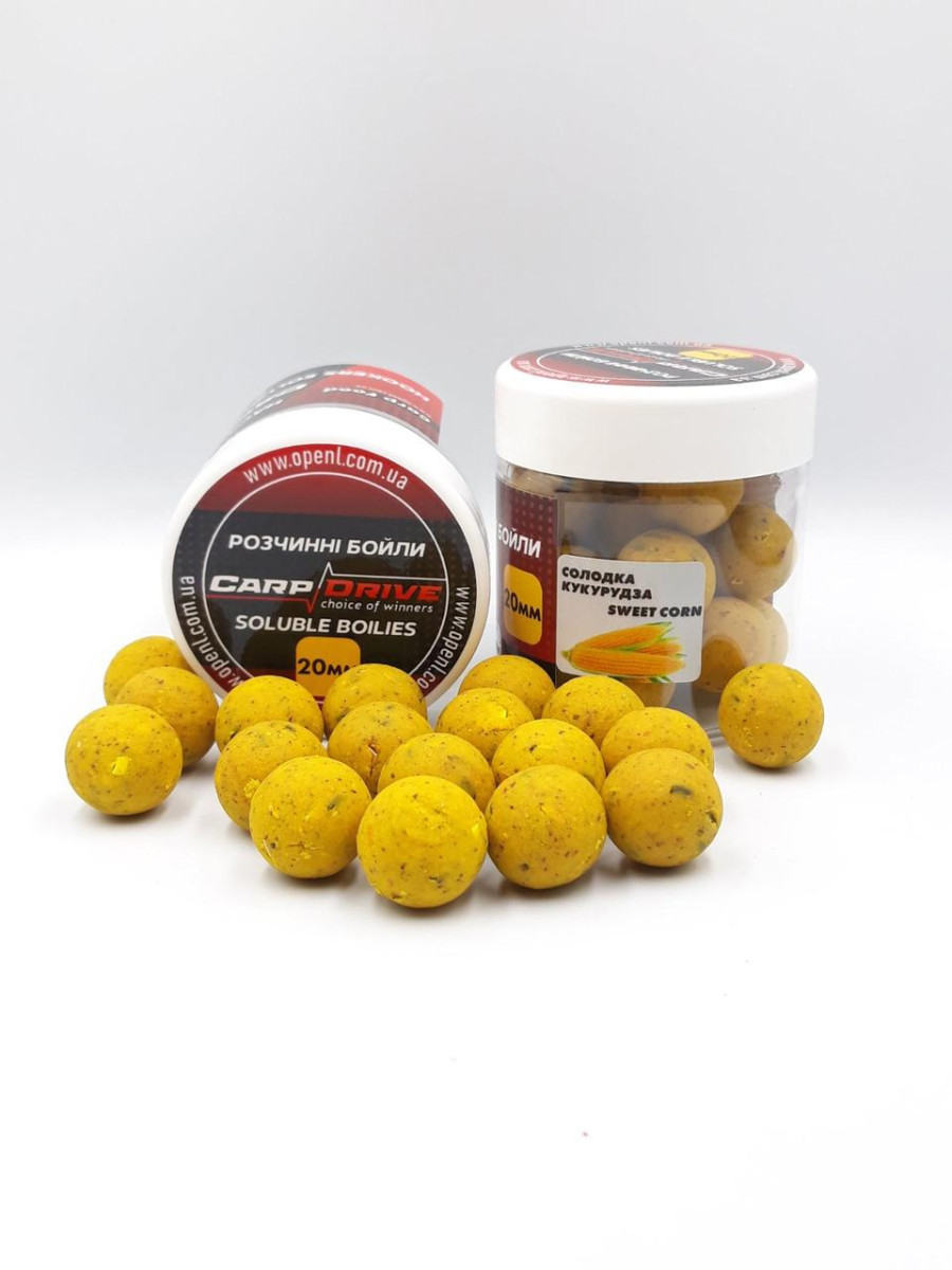 Розчинні насадкові бойли Carp Drive 20мм 100г Солодка Кукурудза/Sweet Corn