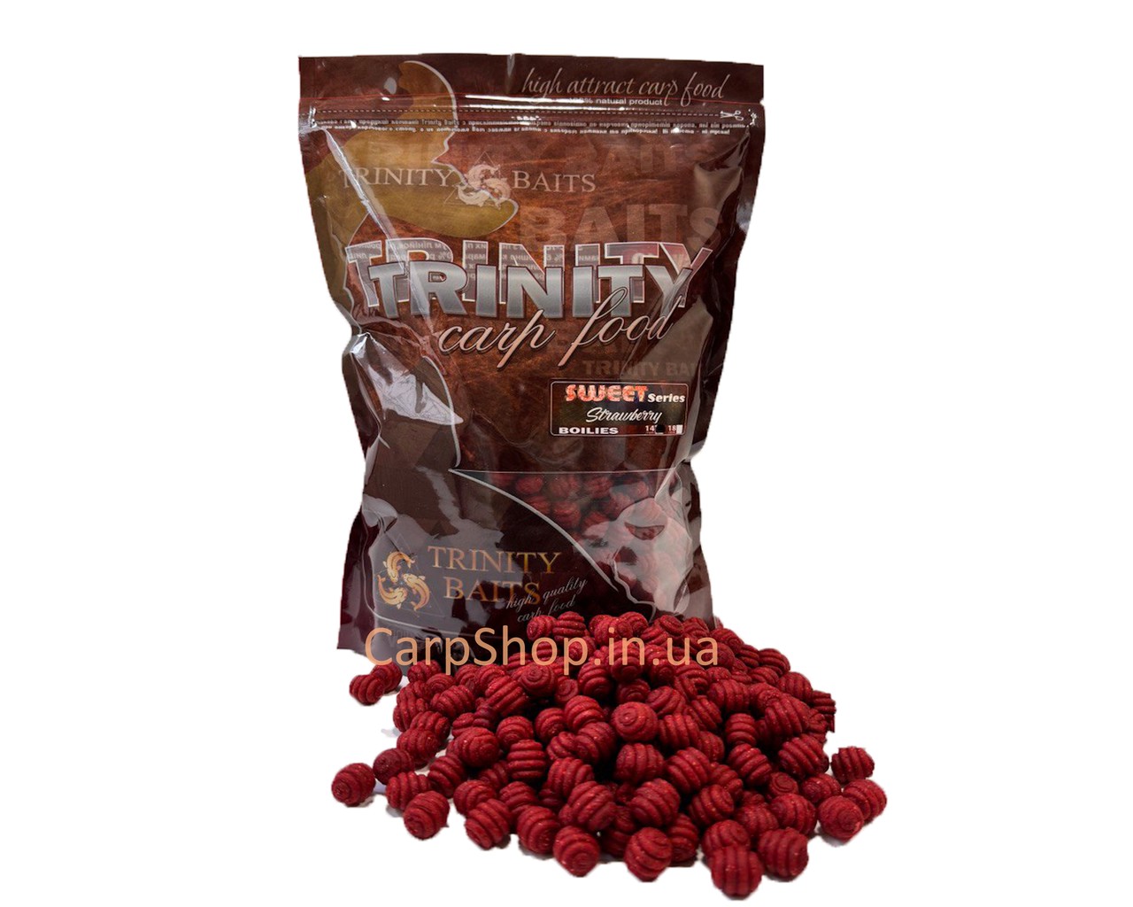 Бойли варені Trinity Baits Sweet Line SNAIL 10*14 мм STRAWBERRY