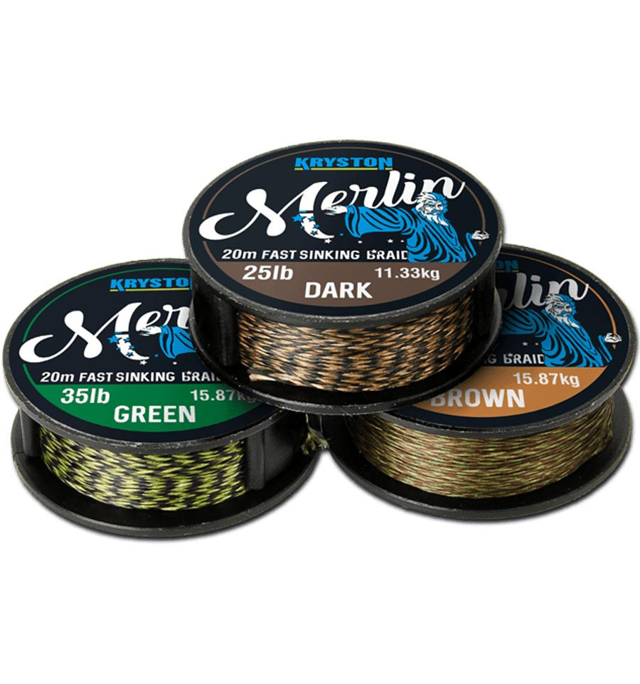 Повідковий матеріал Kryston Merlin Fast Sinking Supple Braid 25Lb Weed