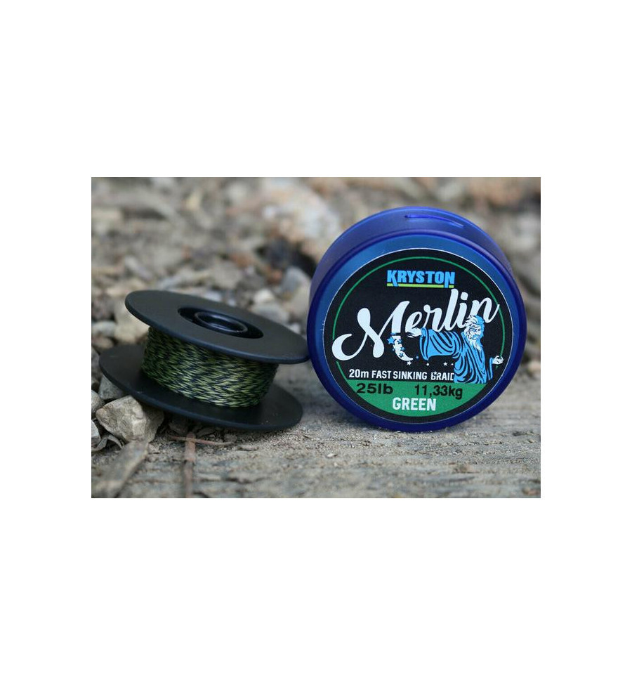 Повідковий матеріал Kryston Merlin Fast Sinking Supple Braid 25Lb Weed