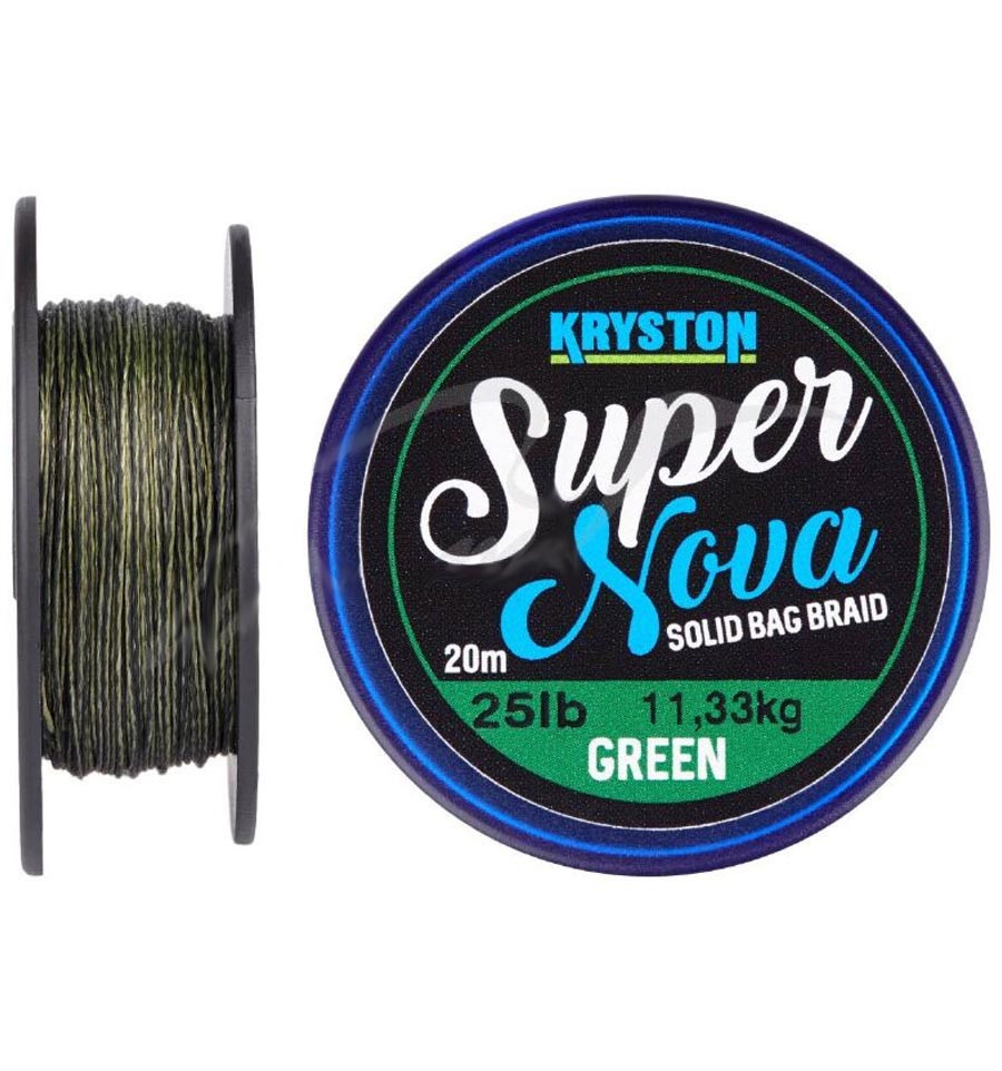 Поводковий матеріал Kryston Super Nova Solid Bag Supple Braid 25Lb Weed Green