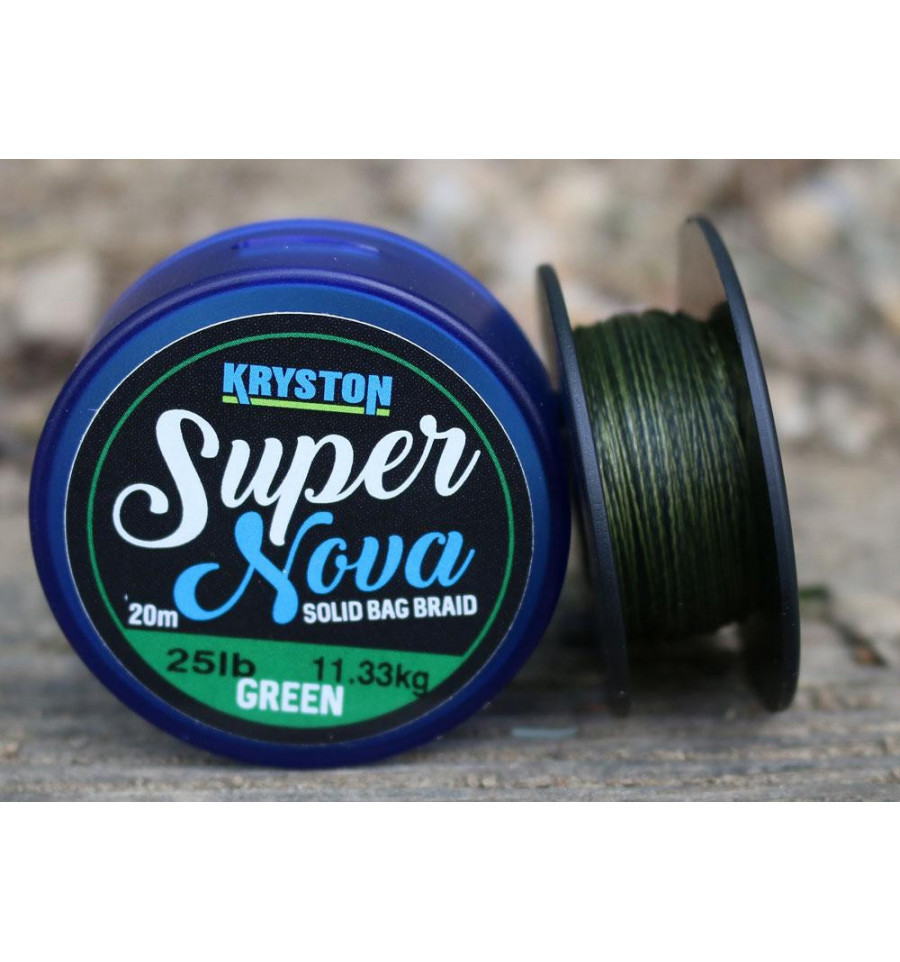 Поводковий матеріал Kryston Super Nova Solid Bag Supple Braid 25Lb Weed Green