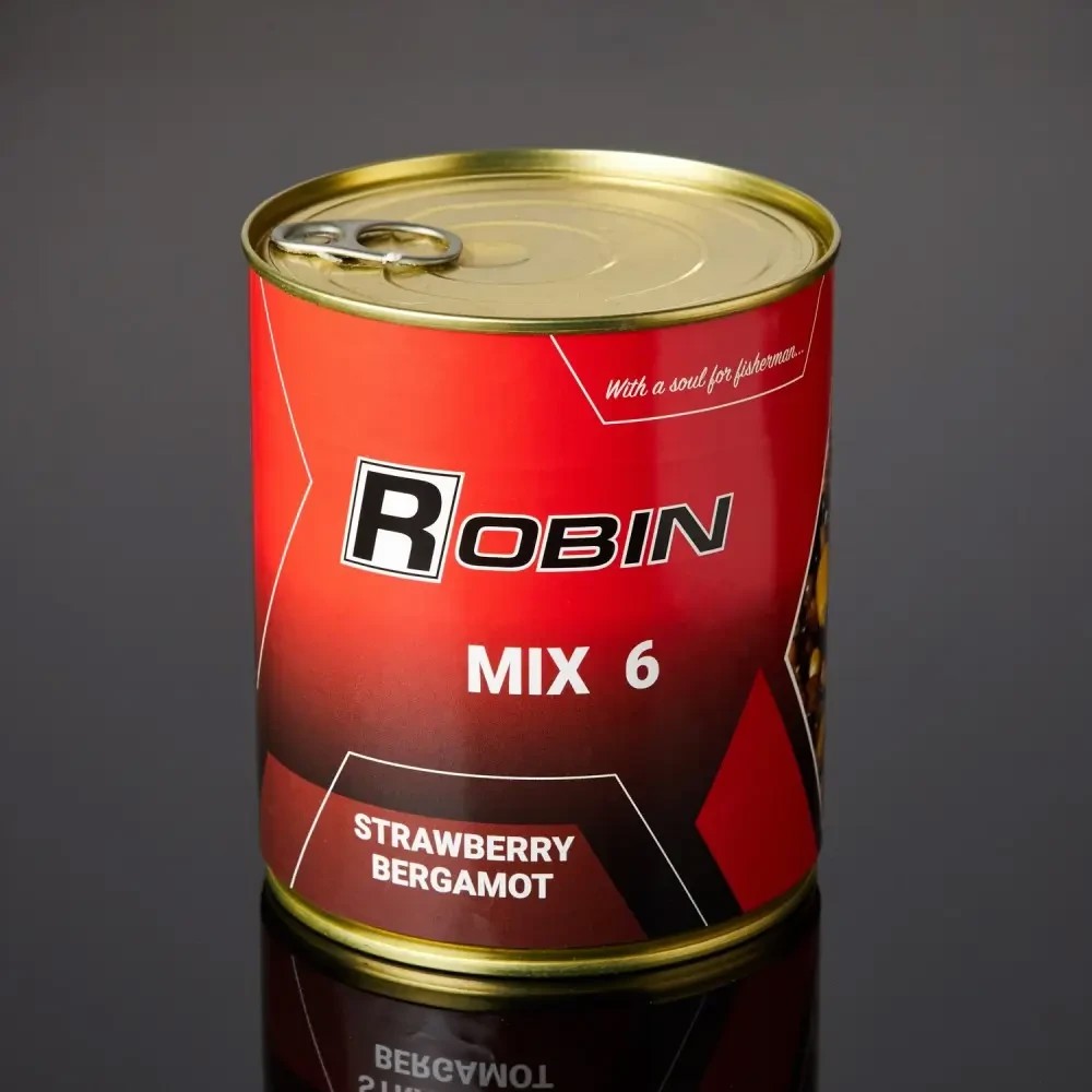 "MIX-6" зерен Полуниця Бергамот ROBIN 900 мл. ж/б