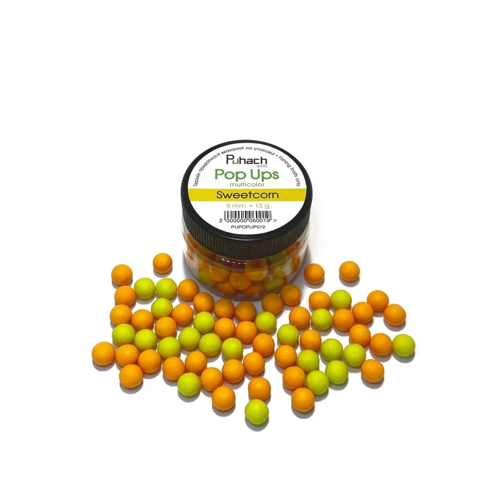 Поп ап Puhach Baits Pop Ups 8 mm Multicolor Sweetcorn (Кукурудза)