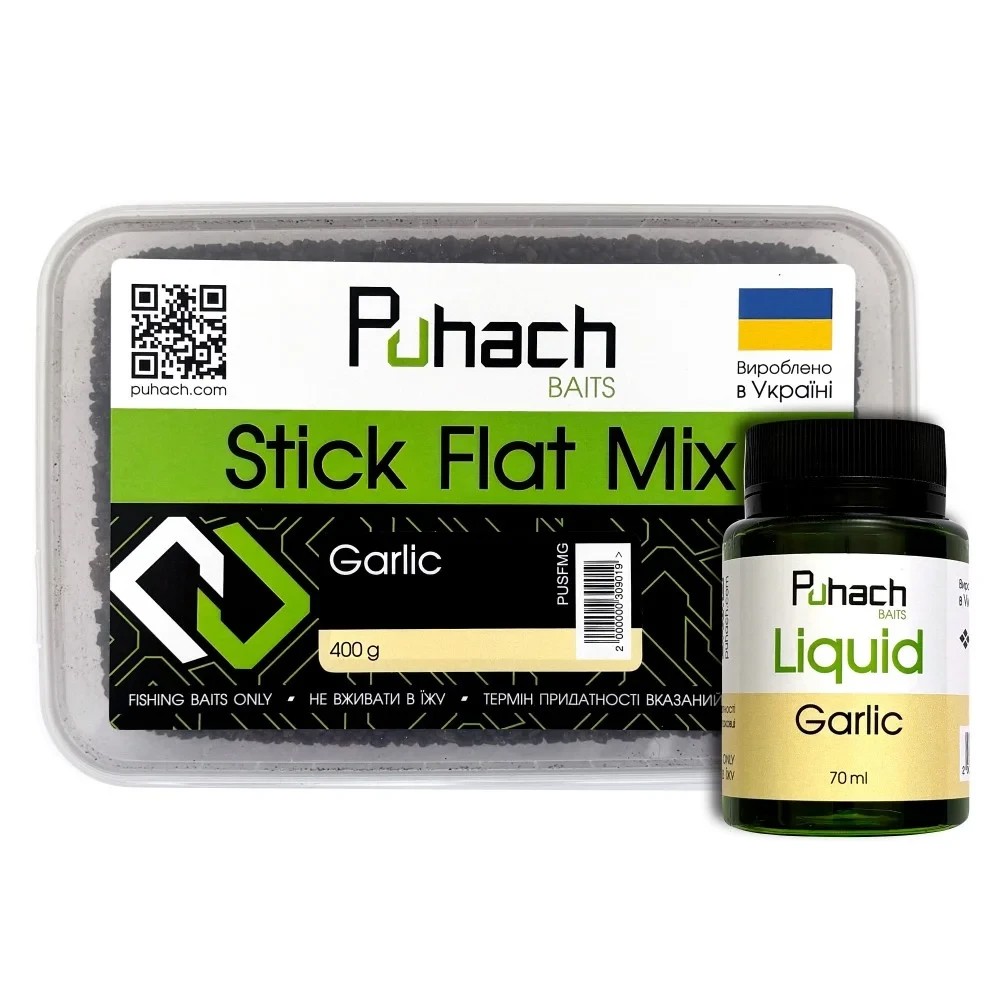 Набір Puhach Baits Stick Flat Mix + Liquid 70 ml Garlic (Часник)