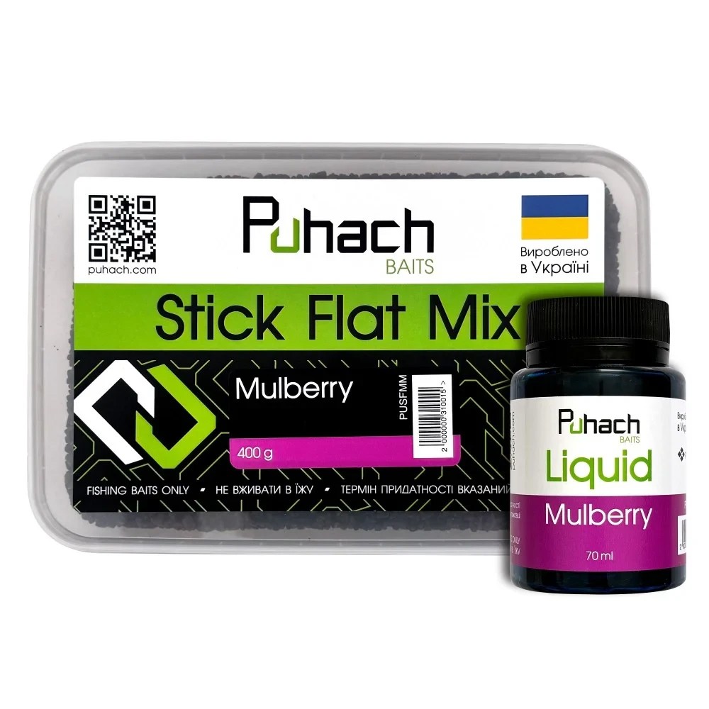 Набор Puhach Baits Stick Flat Mix + Liquid 70 ml  Mulberry (Шовковиця)