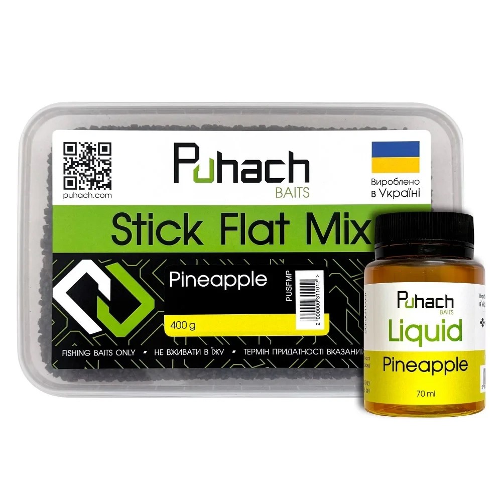 Набір Puhach Baits Stick Flat Mix + Liquid 70 ml Pineapple (Ананас)