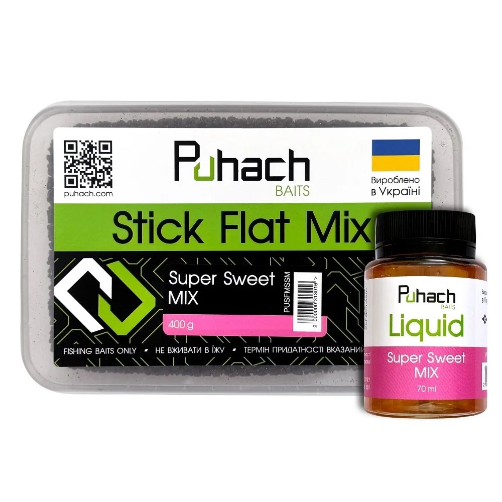 Набор Puhach Baits Stick Flat Mix + Liquid 70 ml Super Sweet MIX (Найсолодший мікс)