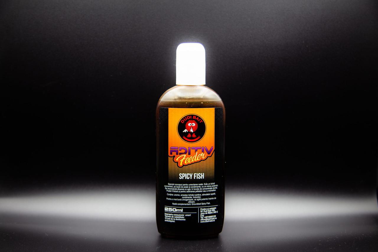 Ліквід Dudi Bait Feeder Aditiv Spicy Fish 250 ml