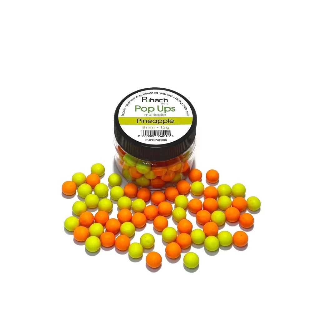 Поп ап Puhach Baits Pop Ups 10 mm Multicolor Pineapple (Ананас)
