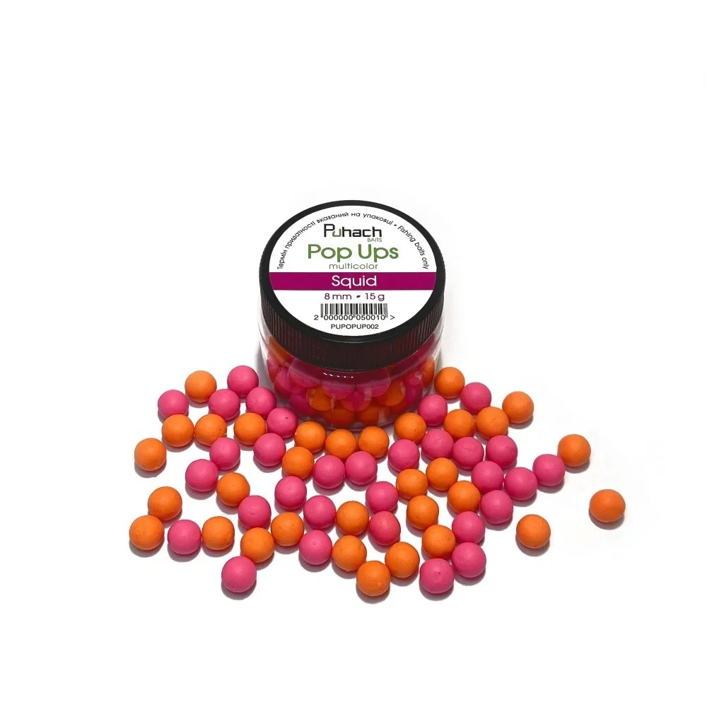 Поп ап Puhach Baits Pop Ups 10 mm Multicolor Squid (Кальмар)