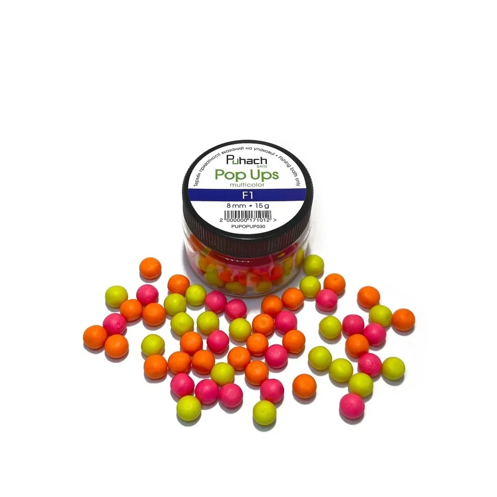 Поп ап Puhach Baits Pop Ups 10 mm Multicolor F1 (Bubble Gum)