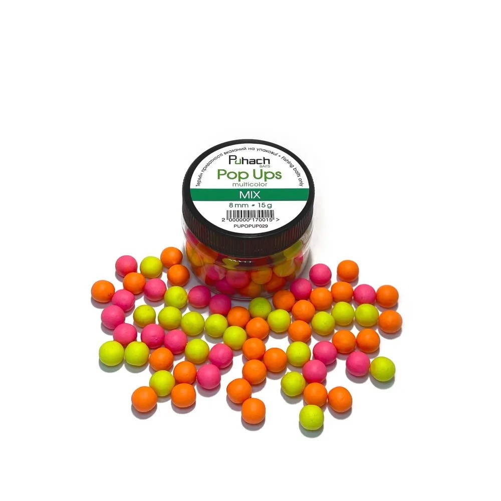 Поп ап Puhach Baits Pop Ups 10 mm Multicolor  MIX (Без запаху)