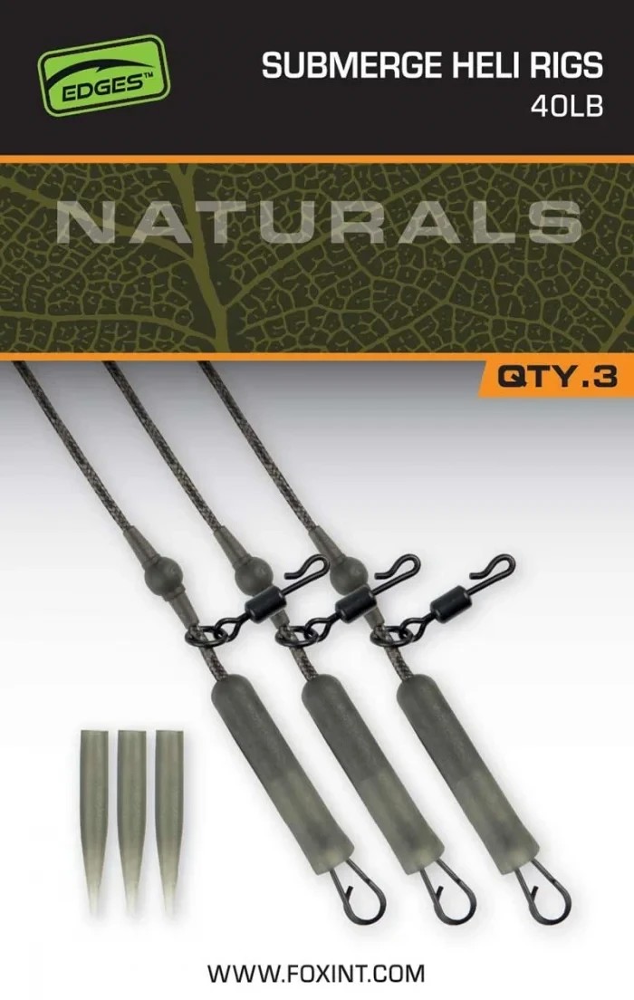 Готовий монтаж Fox Edges Naturals Submerged Heli Rigs 75 см 30lb 3 шт.