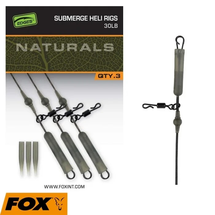 Готовий монтаж Fox Edges Naturals Submerged Heli Rigs 75 см 30lb 3 шт.