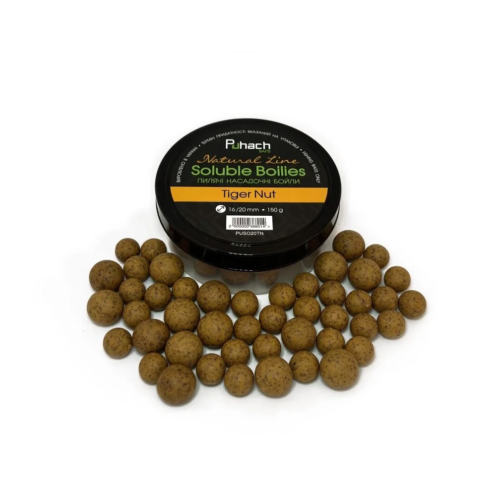 Пилячі насадочні бойли Puhach Baits Premium Soluble Boilies 16/20 mm -16/20 mm - Tiger Nut (Тигровий горіх)