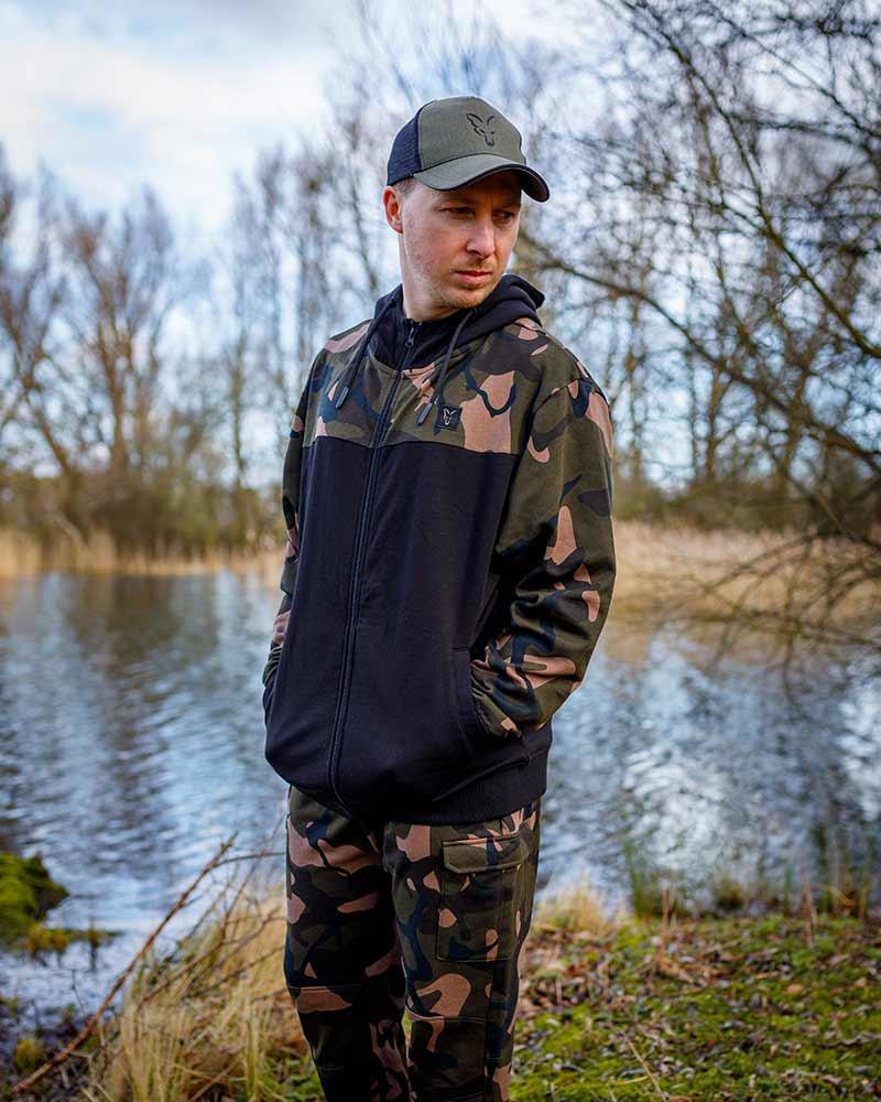 Толстовка Fox Lightweight BLack / Camo Split Zip Hoody L