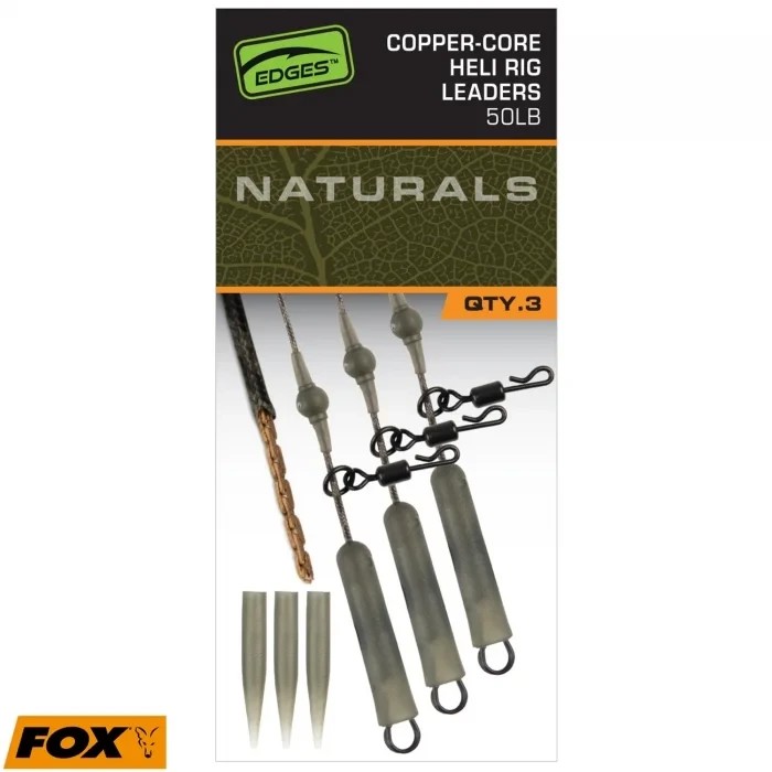 Готове оснащення гелікоптер Fox Edges Copper-Core Leaders 50lb 75cm x3