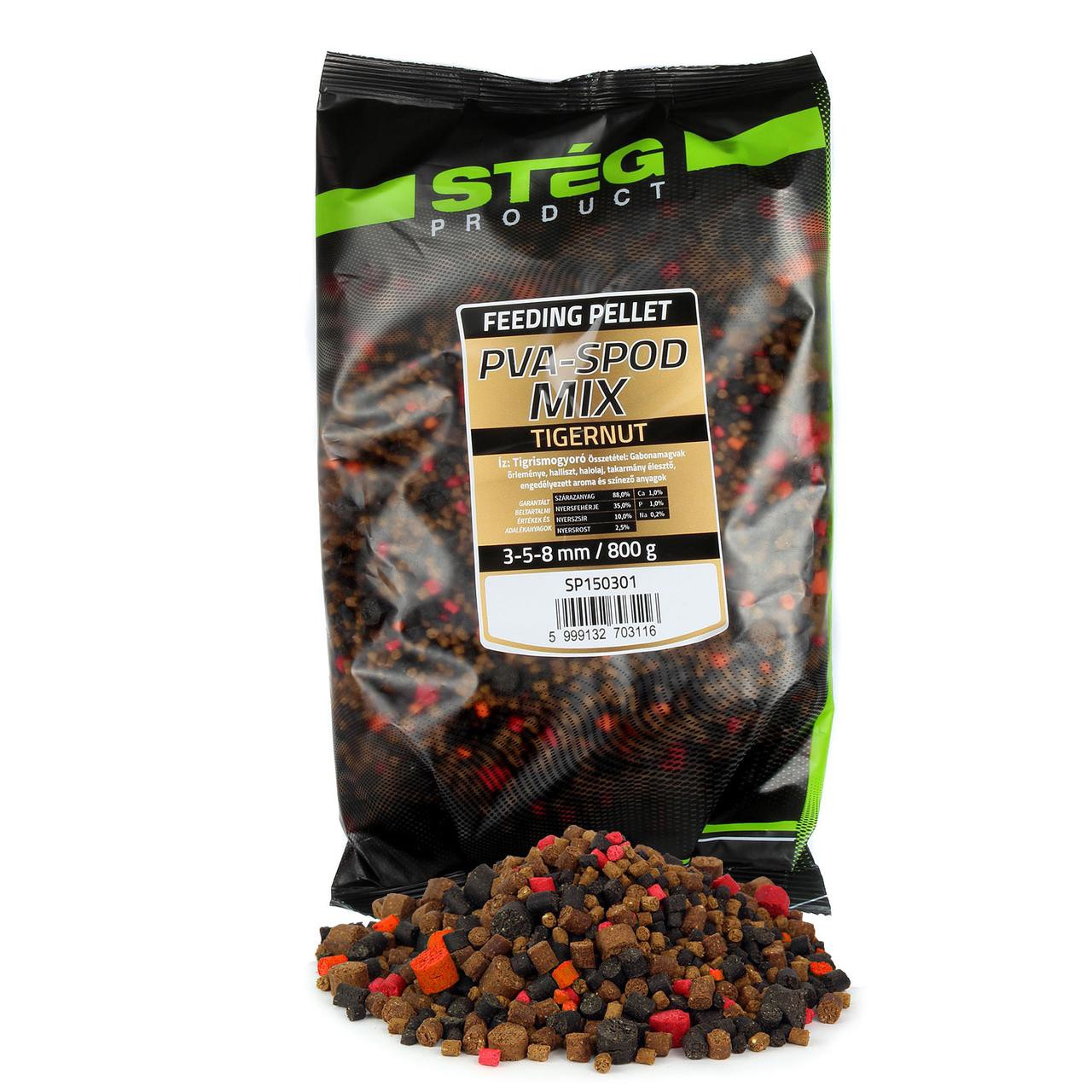 Пелетс Steg Tigernut Pva-Spod Mix 3-5-8mm 800g