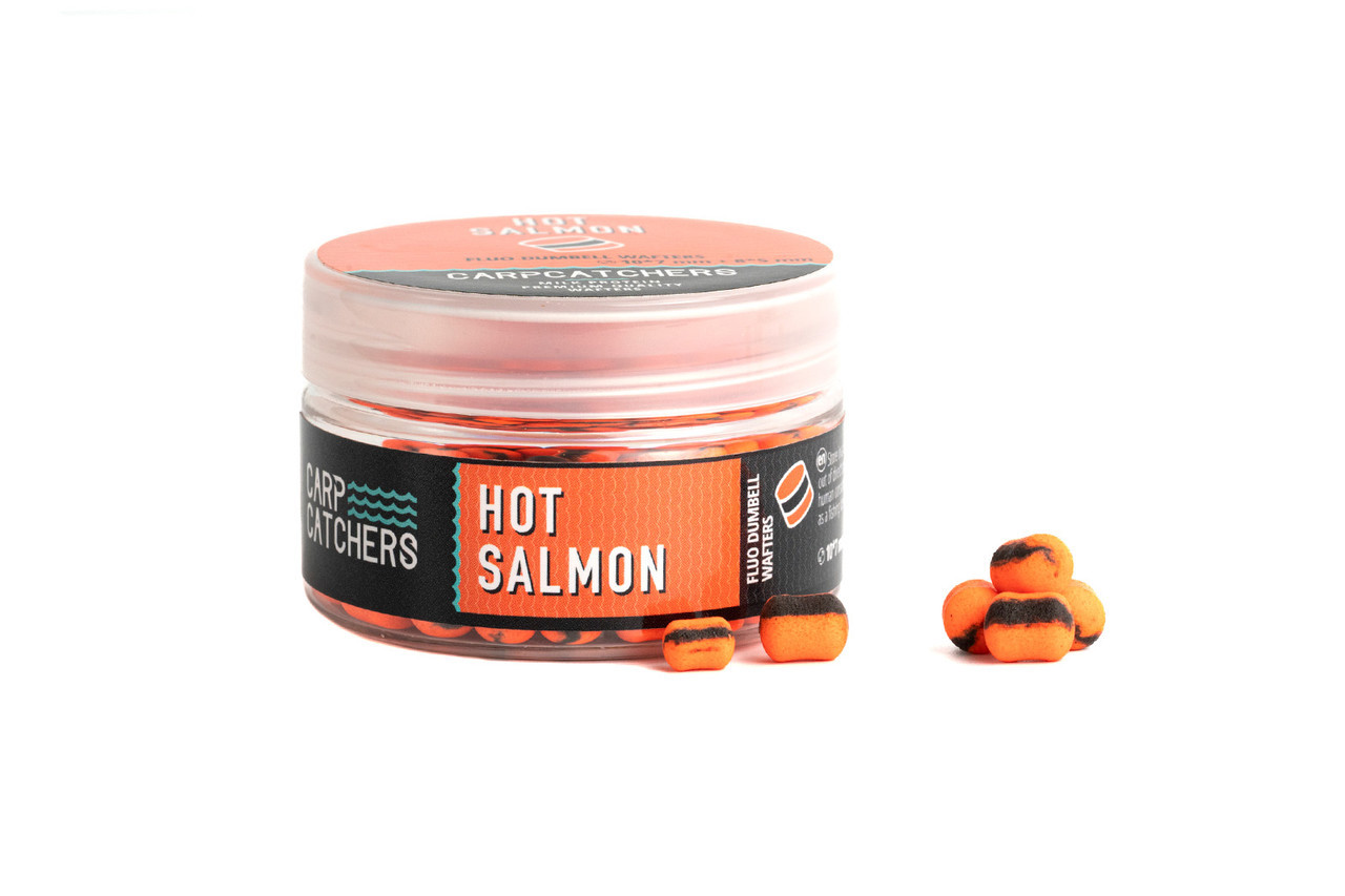 Вафтерc Carp Catchers Fluo Dumbell Wafters HOT SALMON 10*7 та 8*5 мм