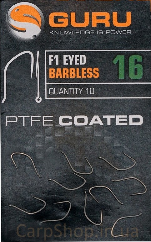 Гачки безборідні Guru F1 Eyed Beardless Hook 16
