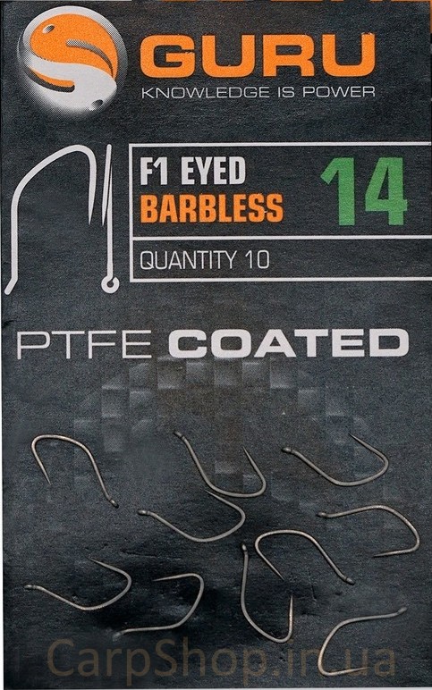 Гачки безборідні Guru F1 Eyed Beardless Hook 20