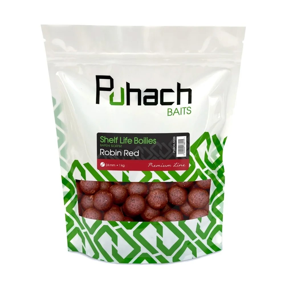 Варені бойли Puhach Baits Premium Line Shelf Life Boilies Robin Red 24 mm 1 kg