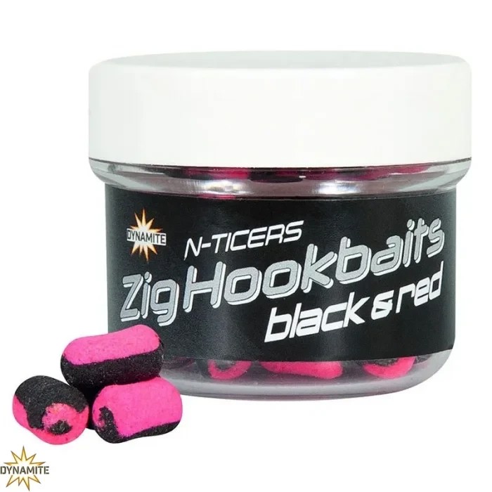 Поп-ап для Зиг Dynamite Baits N-Ticers Zig Hookbaits Black & Red 12x6mm