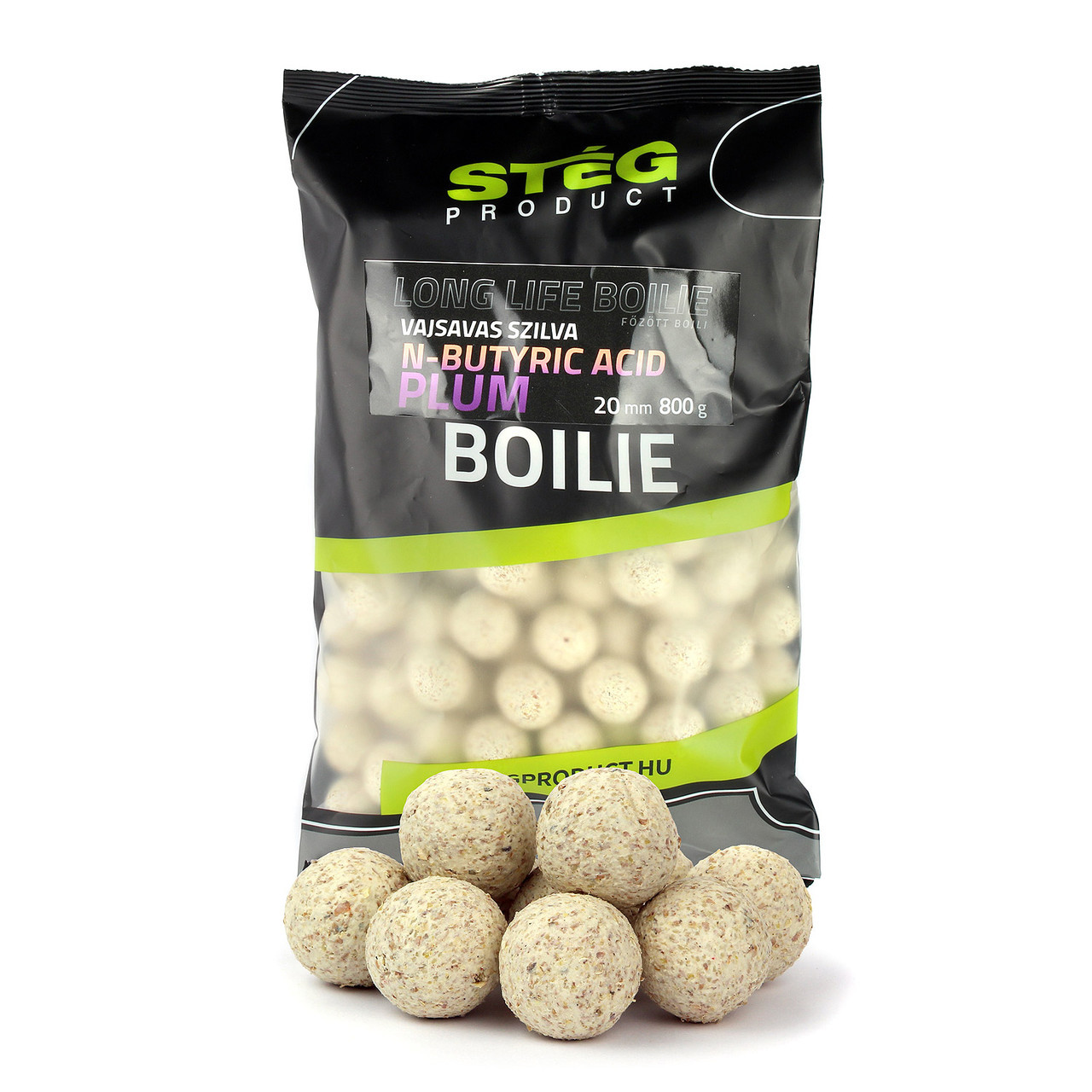 Бойли варені Steg Long Life Boilie 20mm 800g N-Butyric Acid-Plum